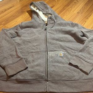 Carhartt Women's Gray Sherpa-Lined Zip Hoodie